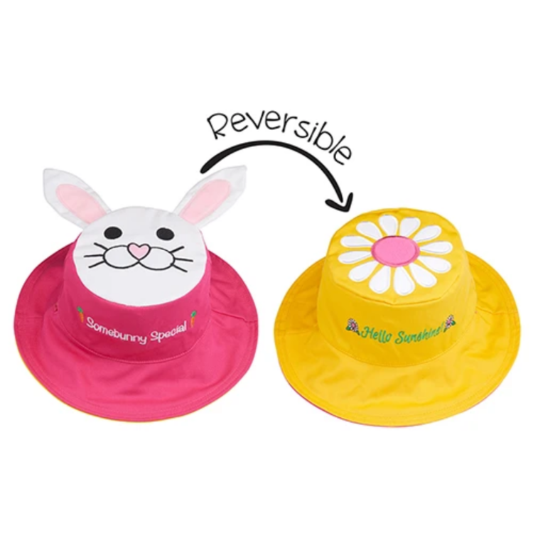 Flapjacks Reversible Sun Hat Bunny + Daisy