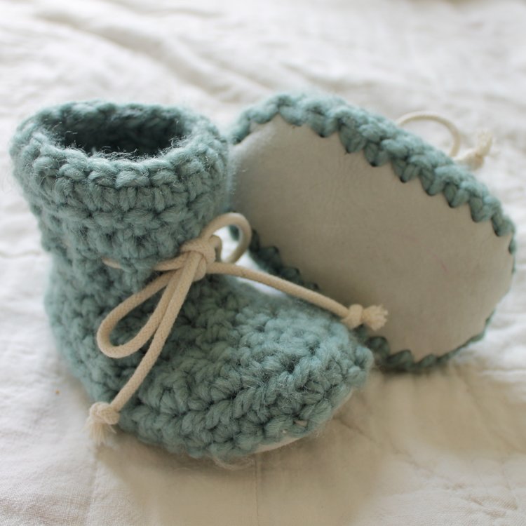 Juno Crochet Juno Sheepskin Slipper Teal