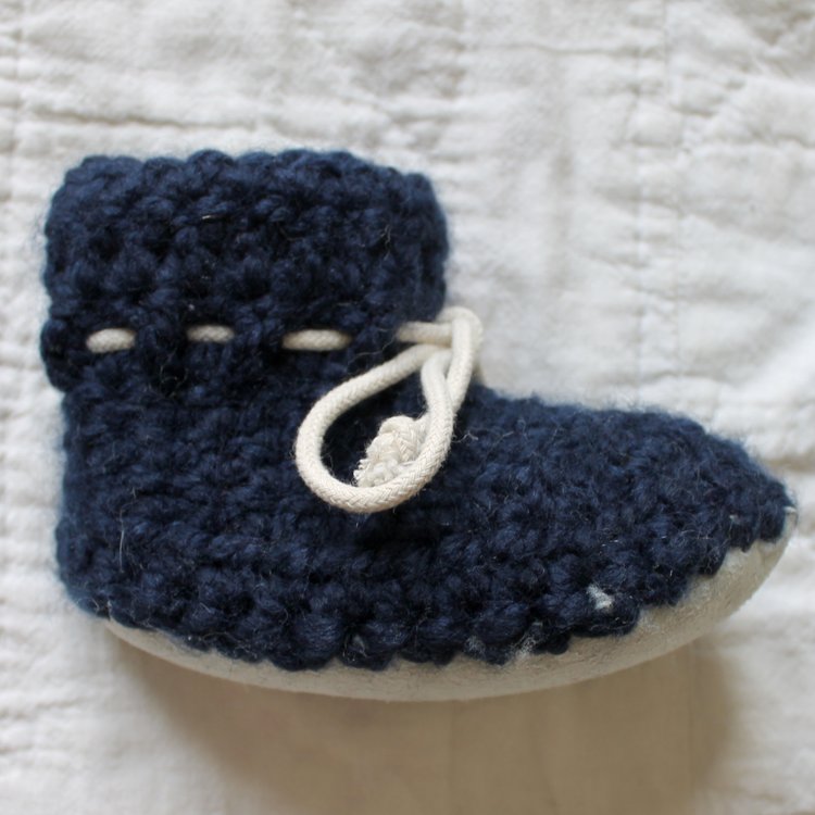 Juno Crochet Juno Sheepskin Slipper Navy