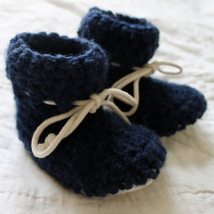 Juno Crochet Juno Sheepskin Slipper Navy