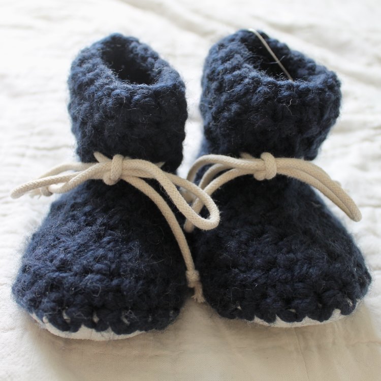 Juno Crochet Juno Sheepskin Slipper Navy