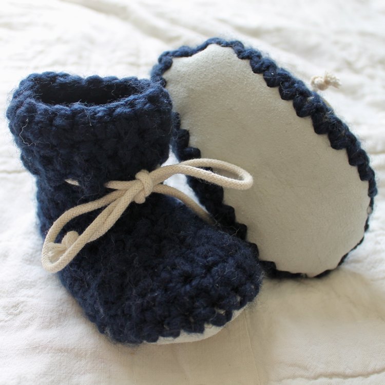 Juno Crochet Juno Sheepskin Slipper Navy