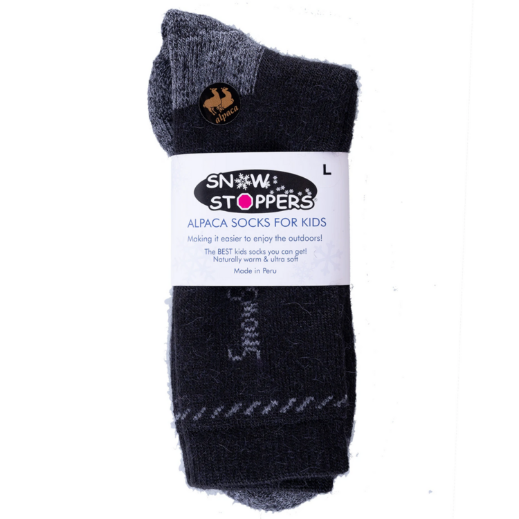 Snow Stoppers Snow Stoppers Alpaca Wool Socks Black/Grey