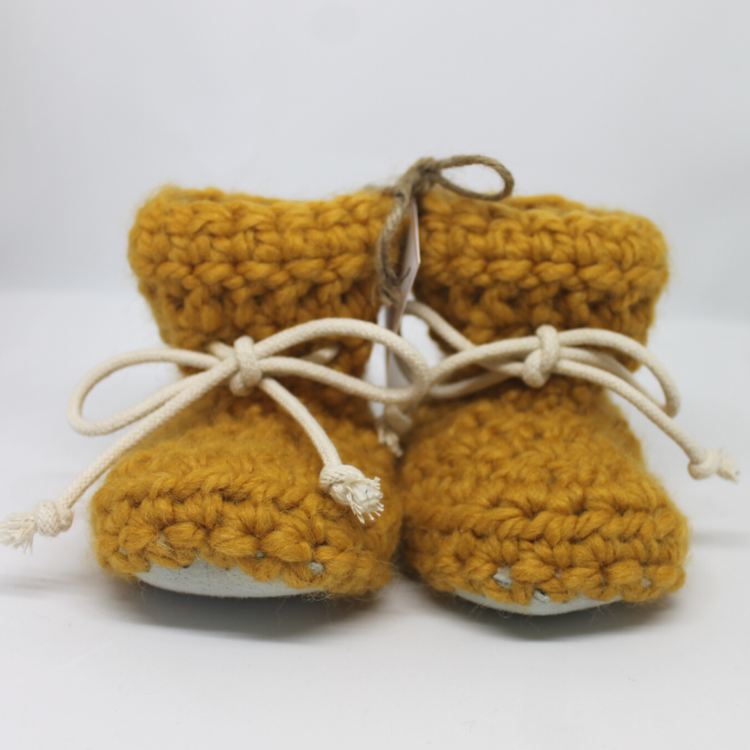 Juno Crochet Juno Sheepskin Slipper Mustard