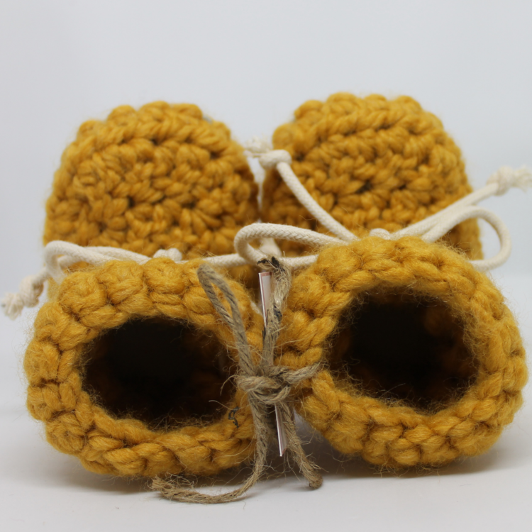 Juno Crochet Juno Sheepskin Slipper Mustard