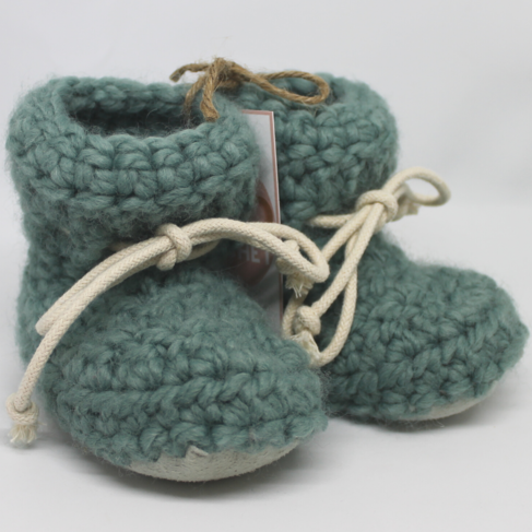 Juno Crochet Sheepskin Slipper Teal