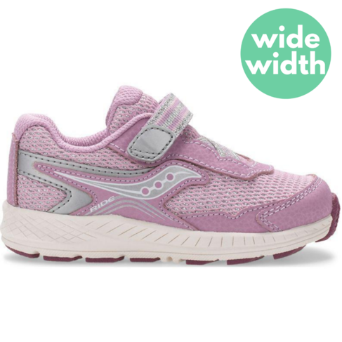 Saucony Ride 10 Jr Pink Metallic EXTRA-WIDE
