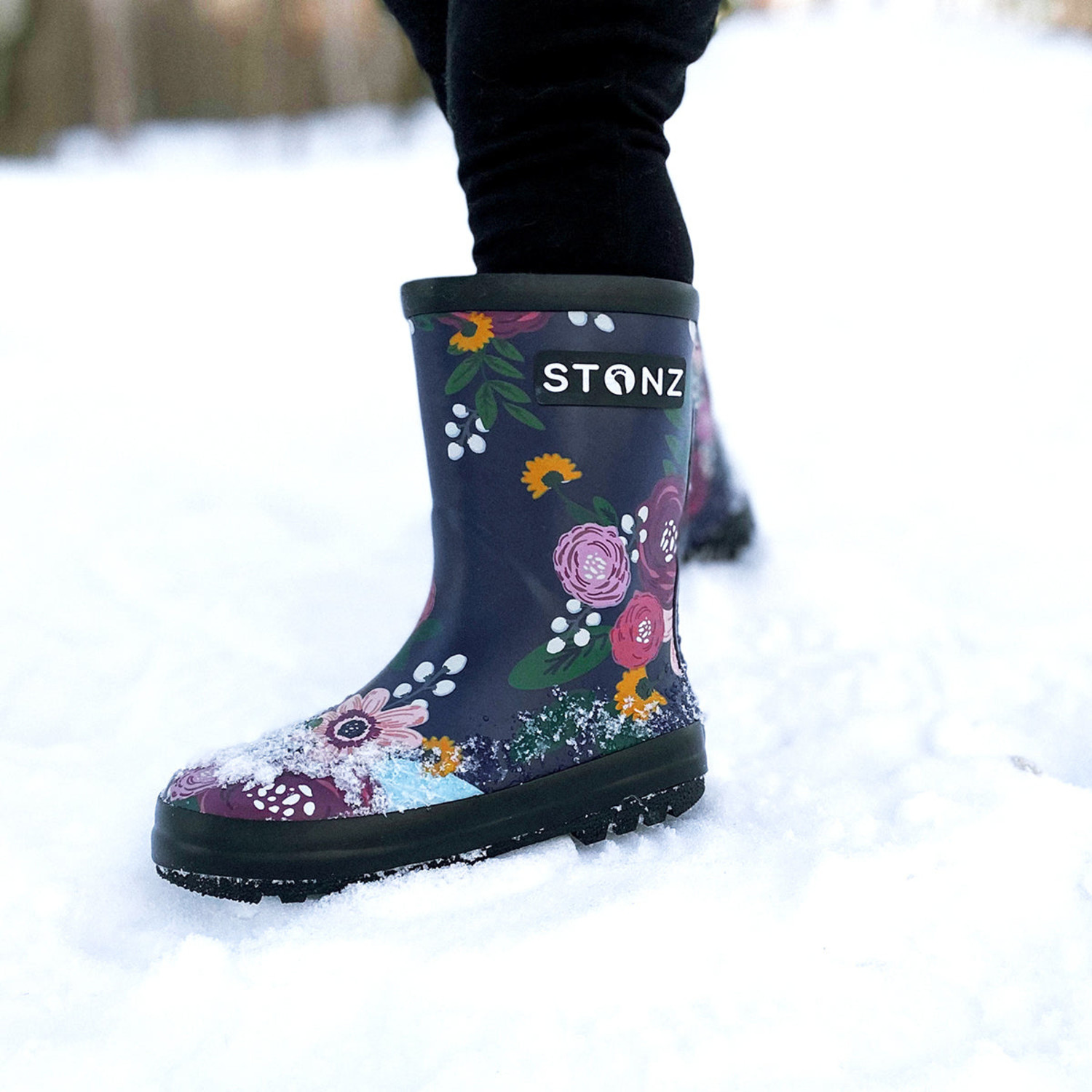 Navy top rain boots