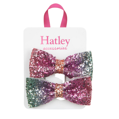 Hatley Prismatic Bows Glitter Hair Clips