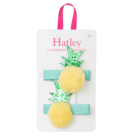 Hatley Pom Pom Pineapples Glitter Hair Clips