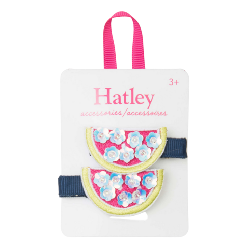 Hatley Watermelon Slices Glitter Hair Clips