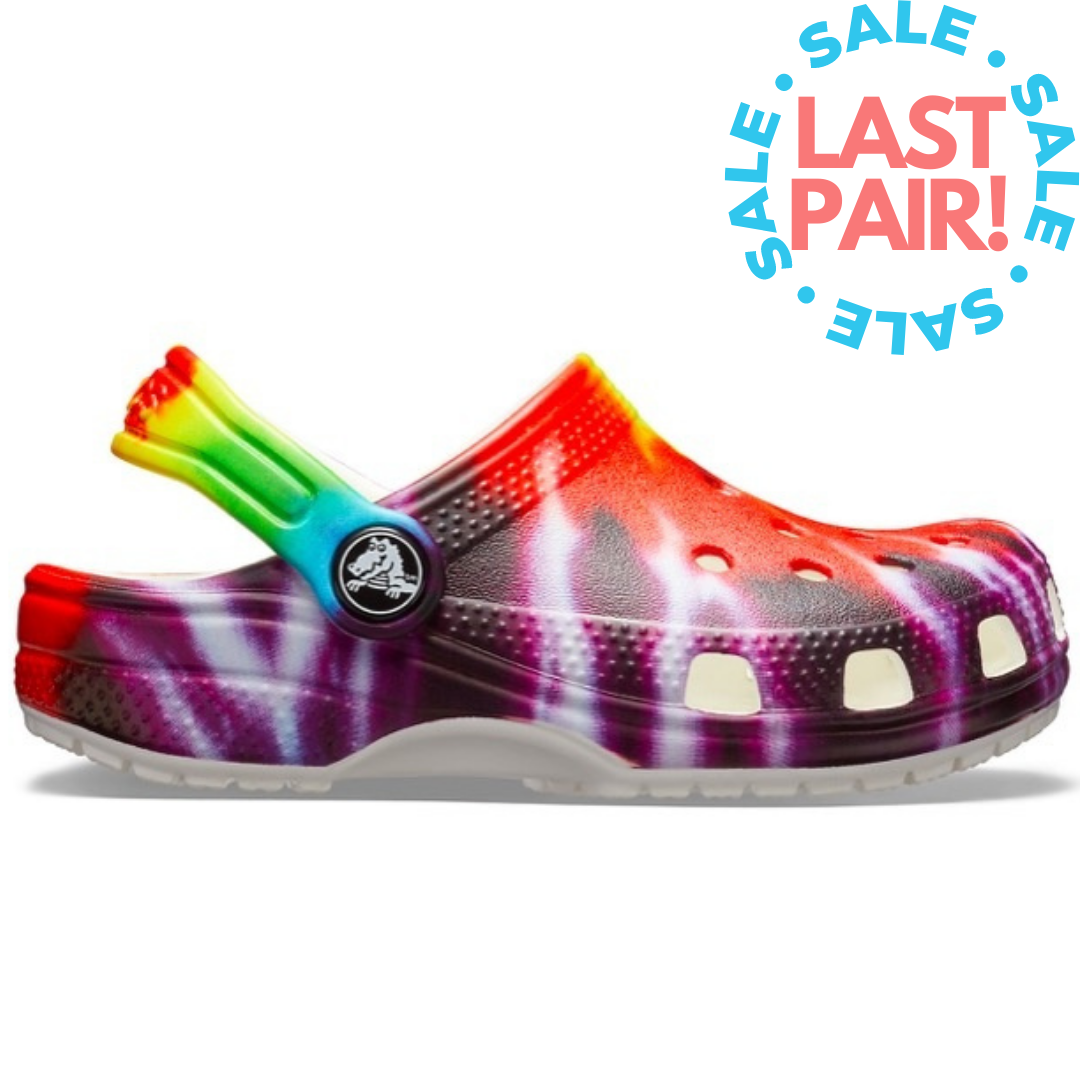 crocs rainbow tie dye