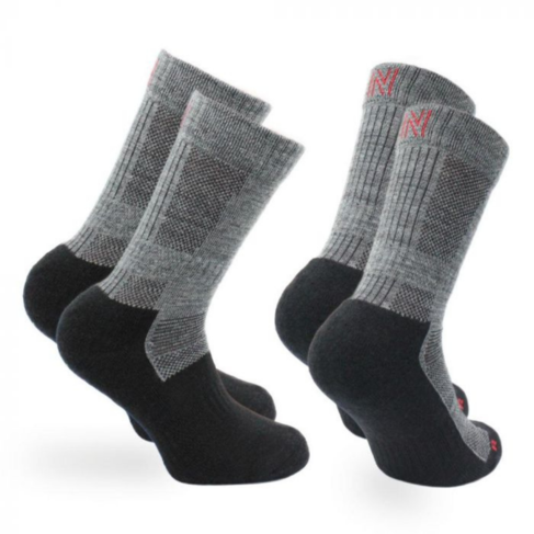 Norfolk Leonardo Lightweight Merino Wool Crew Socks (2pk) Charcoal