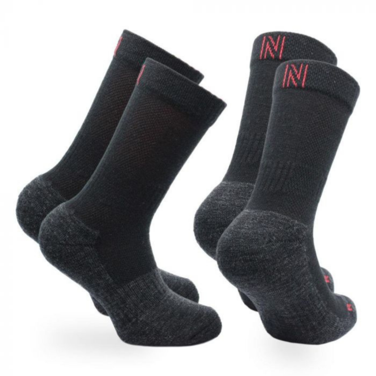 Norfolk Norfolk Leonardo Lightweight Merino Wool Crew Socks (2pk) Black