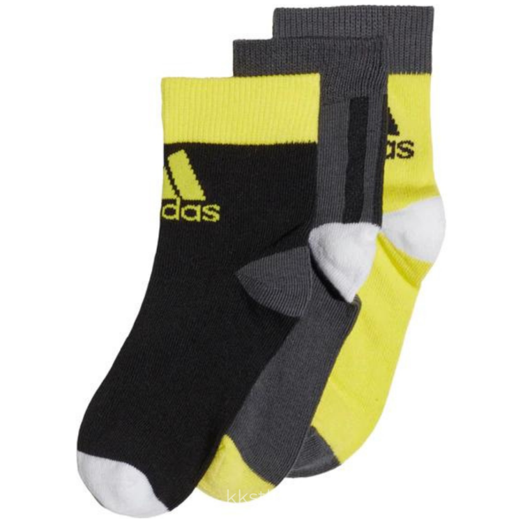 Adidas Adidas 3PK Sock Blk/Grey/Ylw (Tod 8 - 10)