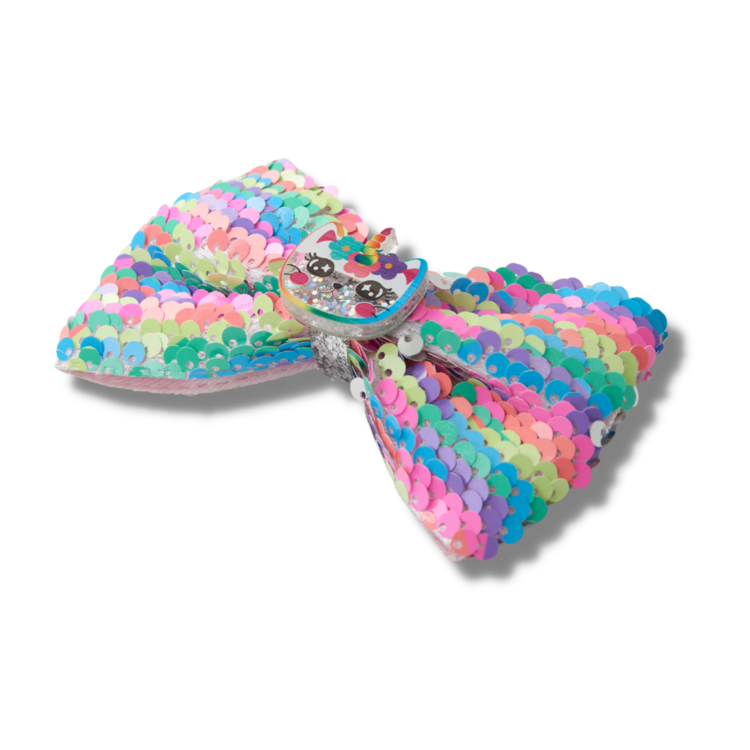 Hatley Hatley Rainbow Sequin Kitty Large Hair Clip
