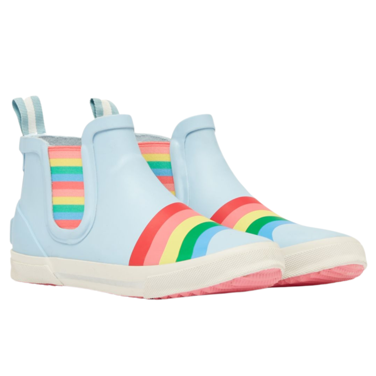 Joules Joules Short Rain Welly Blue Rainbow