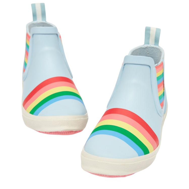 Joules Joules Short Rain Welly Blue Rainbow