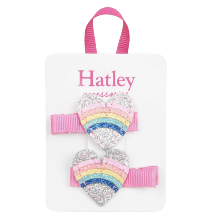 Hatley Hatley Rainbow Hearts Glitter Hair Clips