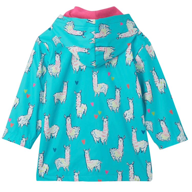 Hatley Hatley Adorable Alpacas Raincoat Blue Curacao