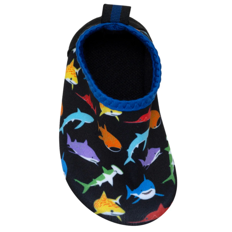 Robeez Robeez Aqua Shoe Multi Sharks Black