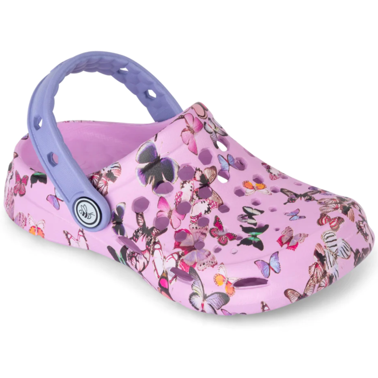 Joybees Joybees Kids' Active Graphic Clog Lavender Butterfly