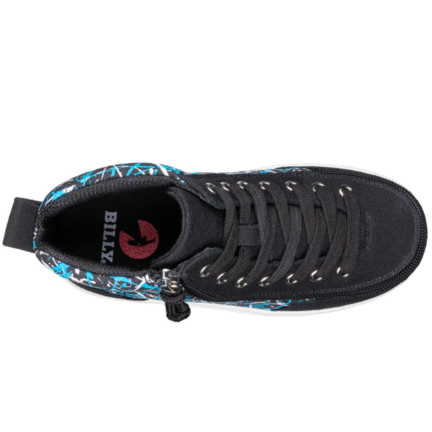 Billy Footwear (Toddler) - High Top D, R Black Graffiti Canvas Shoes