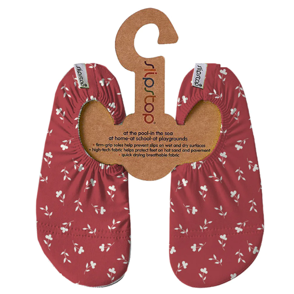 Slipstop Shoes - Burgundy Flowers Slipstop Shoes - Burgundy Flowers