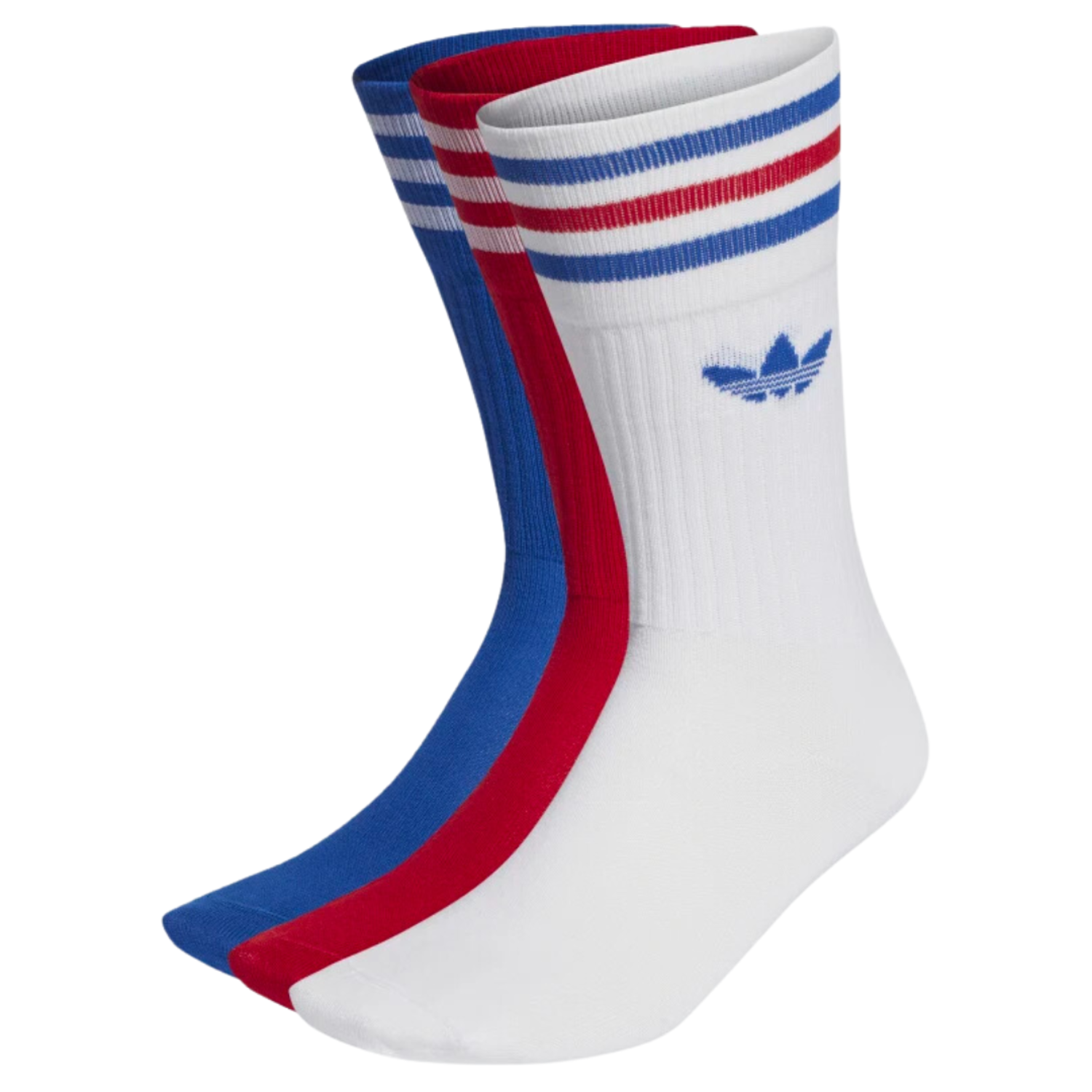 Adidas Solid Crew Sock White Bright Red Royal Blue