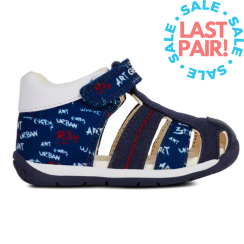 Geox B Each Sandal Navy/White (Toddler 4)