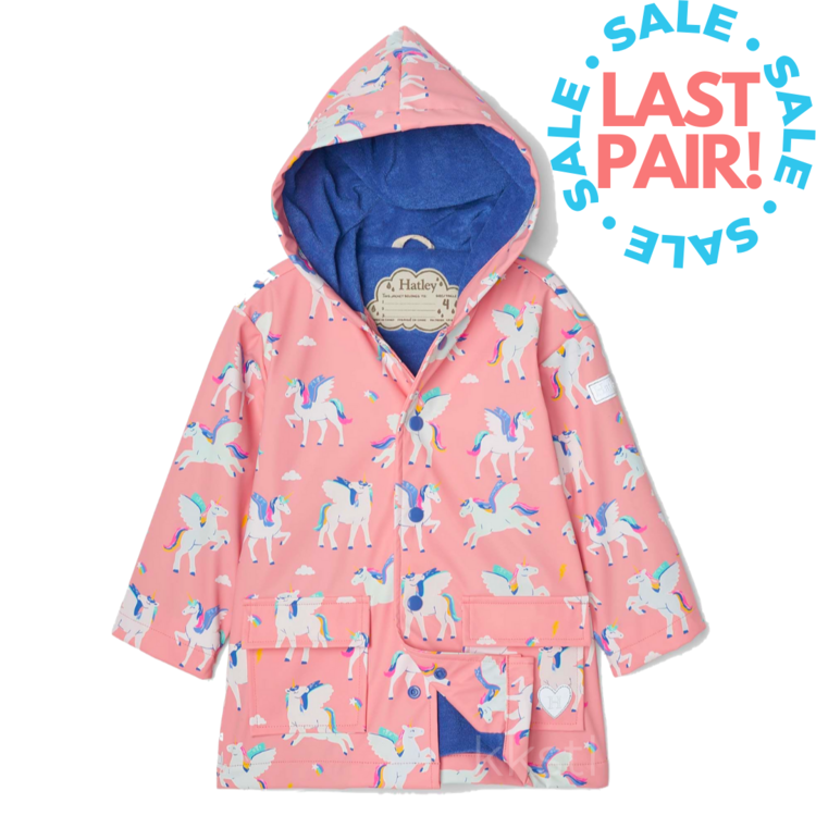 Hatley Hatley Colour Changing Raincoat Magical Pegasus Pink
