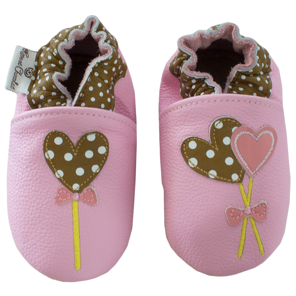 rose et chocolat baby shoes