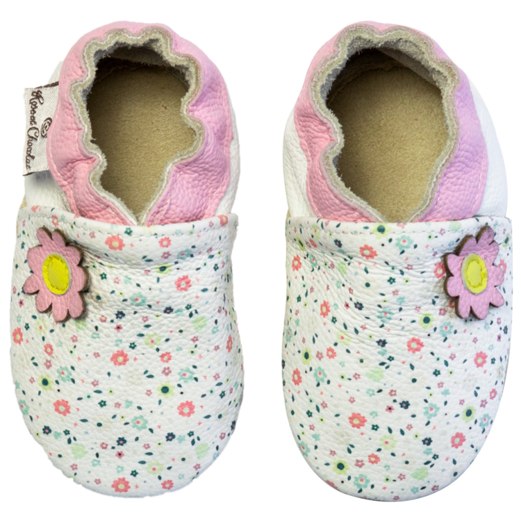 Rose Et Chocolat Rose Et Chocolat Slipper Flower Print White