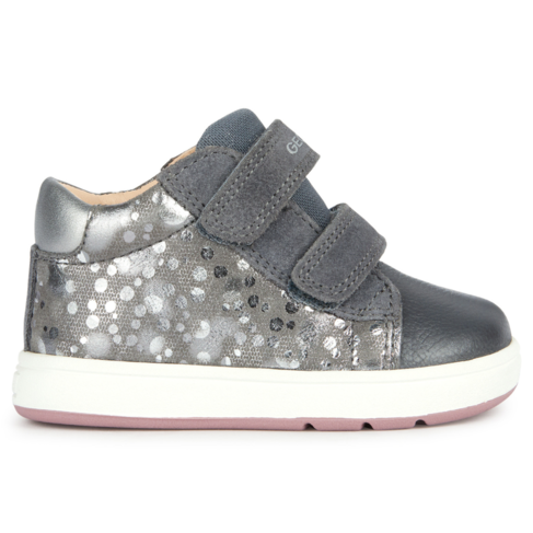 Geox B Biglia Dk Grey/Dk Silver (Toddler 4 + 4.5)
