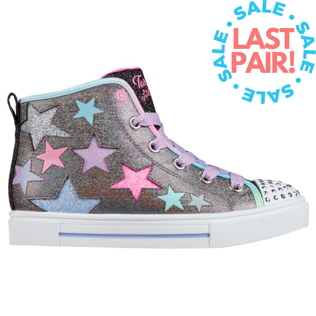 Black skechers twinkle toes hot sale