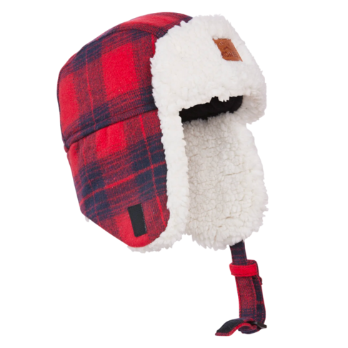 Kombi Jr Hip Aviator Hat Maple Leaf Red TartanO/S