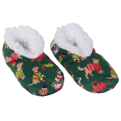 Little Blue House Kids Festive Dogs Cozy Slipper
