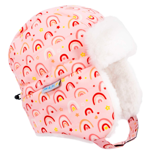 Jan & Jul Toasty-Dry Trapper Hat Pink Rainbow