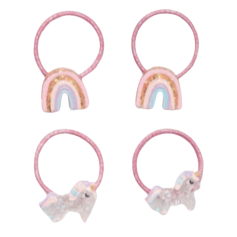 Hatley Rainbows & Unicorns 2pk Hair Elastics Hatley Rainbows & Unicorns 2pk Hair Elastics