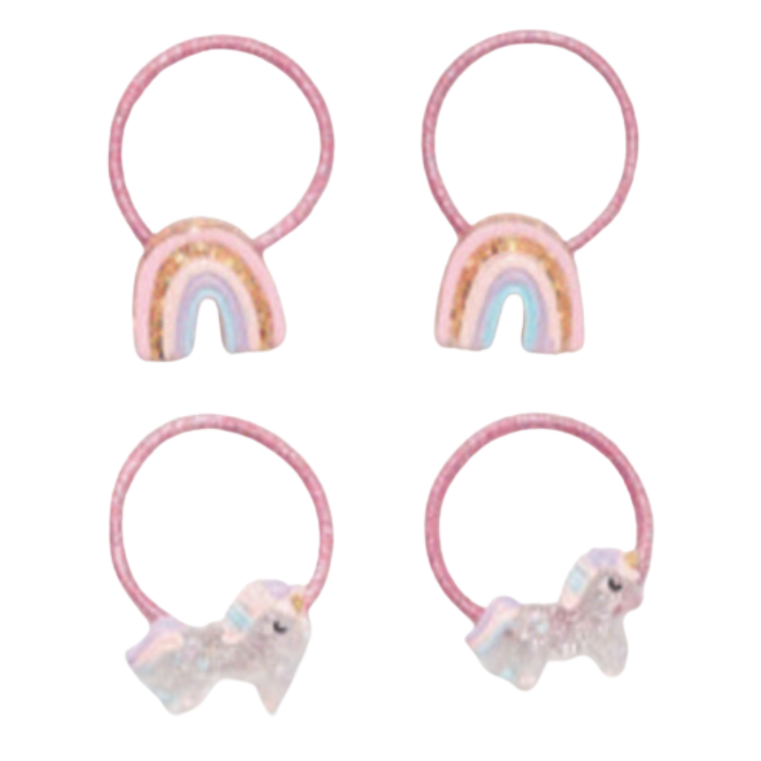 Hatley Rainbows & Unicorns 2pk Hair Elastics Hatley Rainbows & Unicorns 2pk Hair Elastics