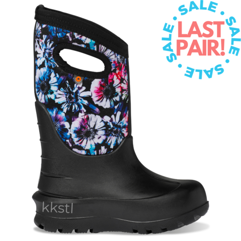 Bogs Neo-Classic Real Flowers Black/Multi (Child 3)