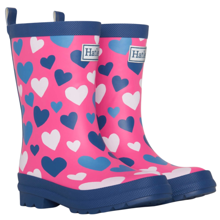 Hatley Hatley White Hearts Rain Boots