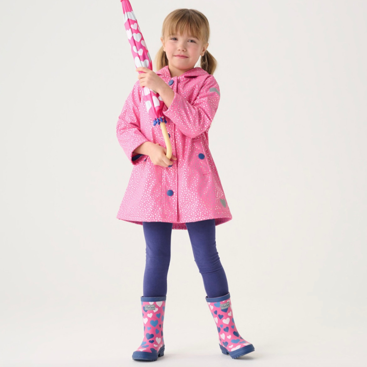 Hatley Hatley White Hearts Rain Boots