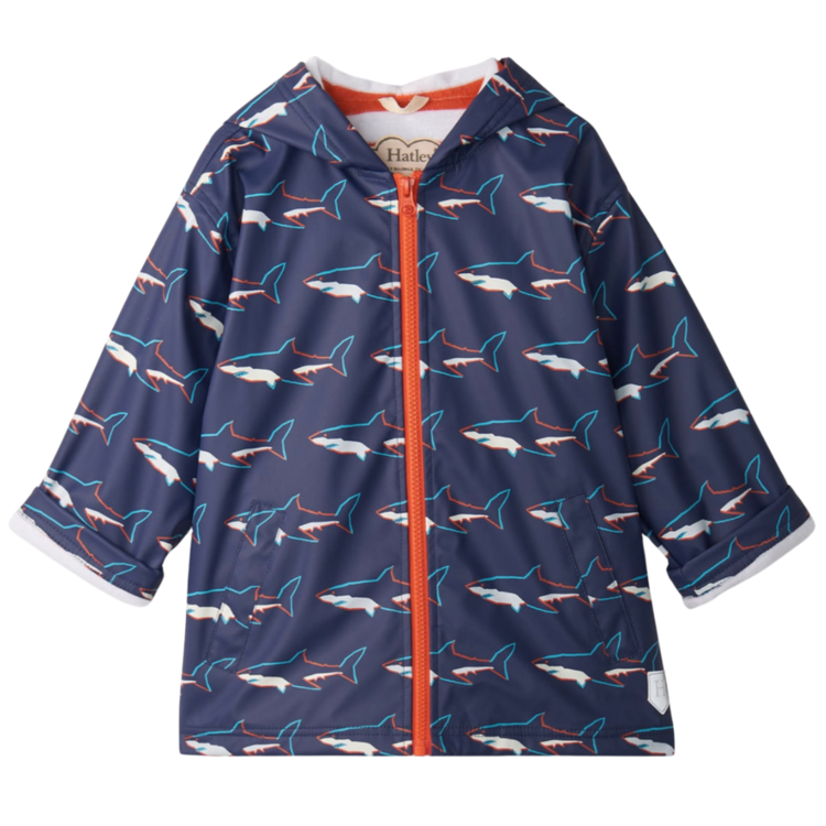 Hatley Hatley Colour Change Sharks Rain Jacket