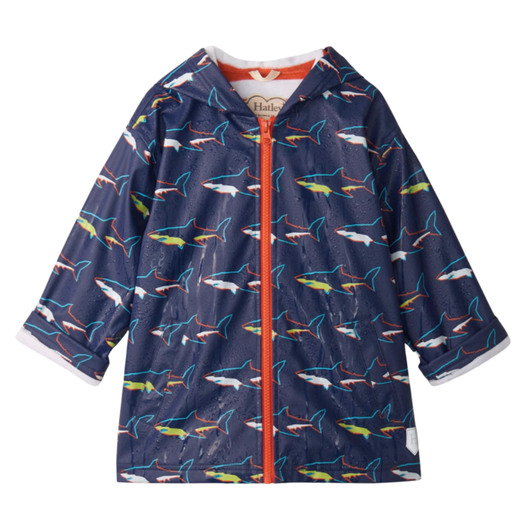 Hatley Hatley Colour Change Sharks Rain Jacket