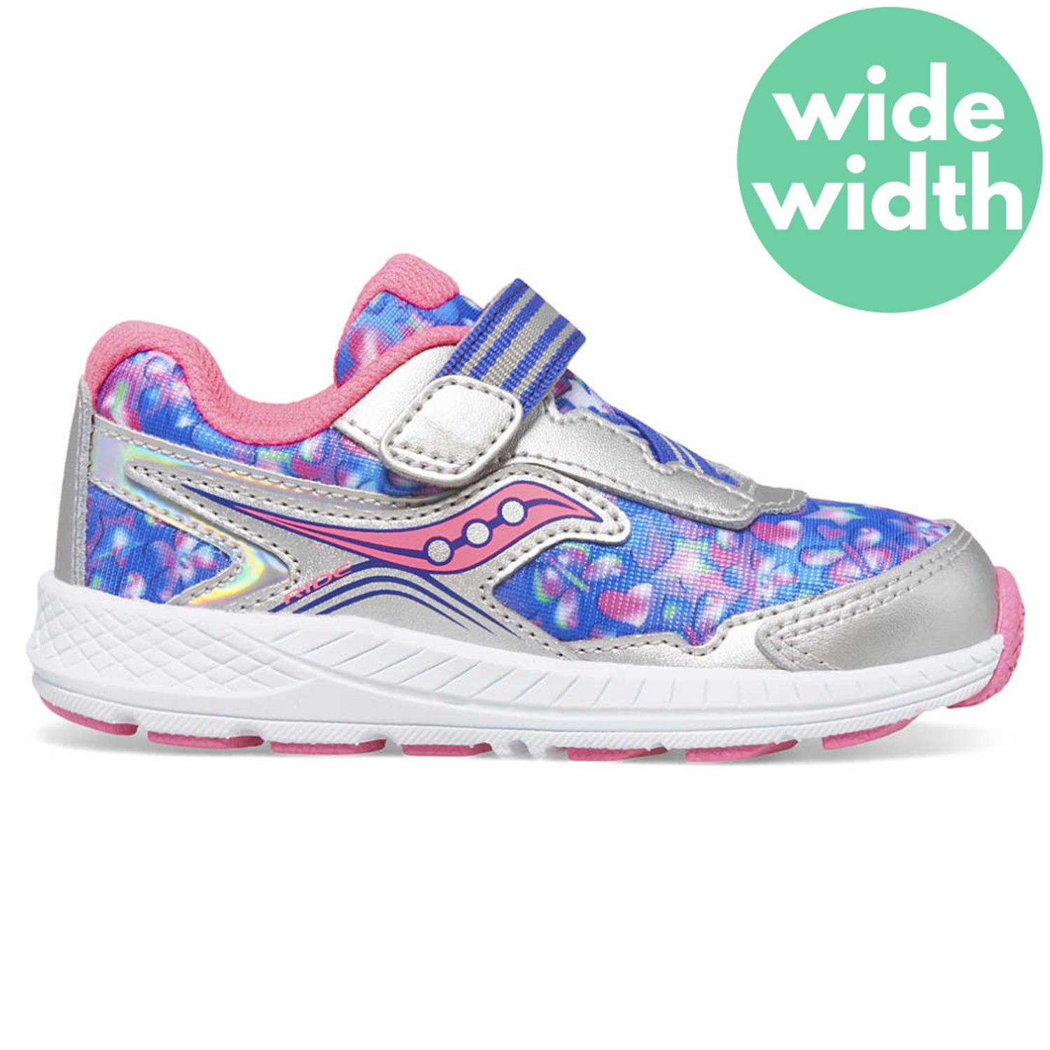 Saucony Ride 10 Jr Silver Pink WIDE Kids Shoes in Canada Kiddie Kobbler St Laurent