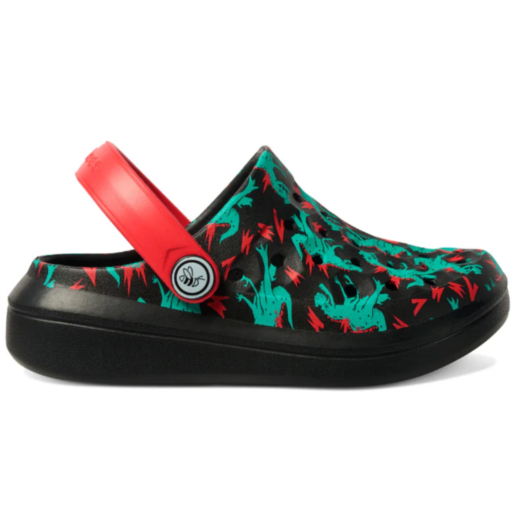 Joybees Joybees Kids' Varsity Clog Graphic Dino/Bolt Red