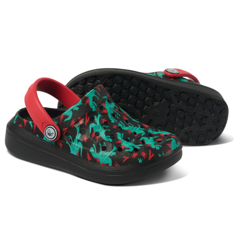 Joybees Joybees Kids' Varsity Clog Graphic Dino/Bolt Red