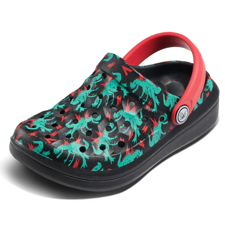 Joybees Joybees Kids' Varsity Clog Graphic Dino/Bolt Red