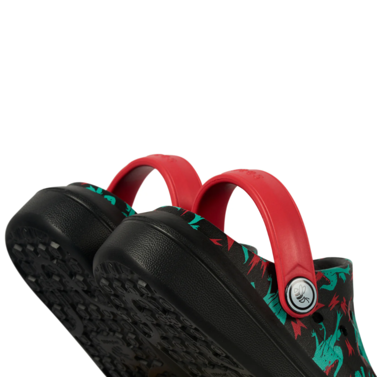 Joybees Joybees Kids' Varsity Clog Graphic Dino/Bolt Red